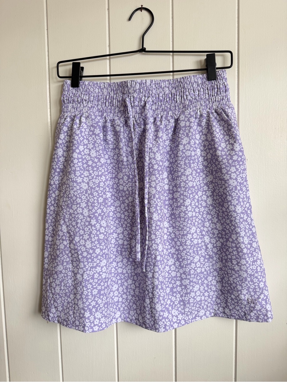 Albion Fit Purple White Floral Skirt Size M